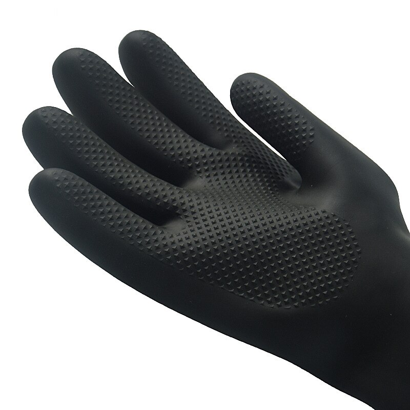 Rubberen Handschoenen Lange Beschermende Latex Handschoenen Slip Alkali Chemische Bescherming Waterdichte Veiligheid Werk Industriële Handschoenen 60Cm