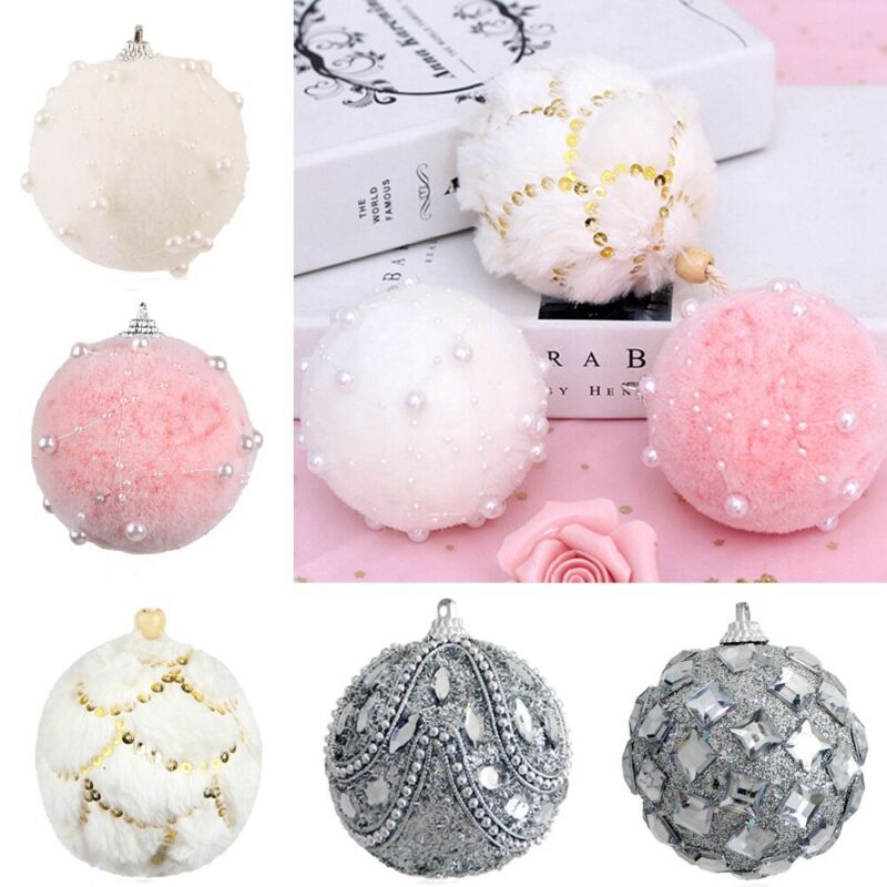 1pc jule plysj perle skum ball juletre ornament hengende kule ball anheng juletre dekorasjoner til hjemmet