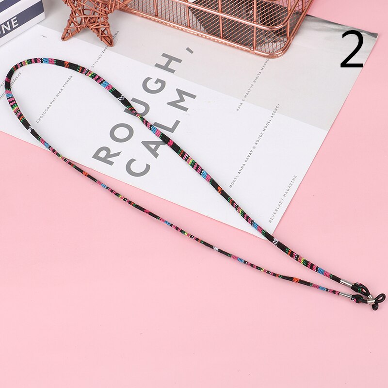4 stijlen, 75cm etnische stijlen, heren, dames, multi-color brillenkoord, 6mm zonnebrillen, nekkoord, brillenkoordhouder: 2
