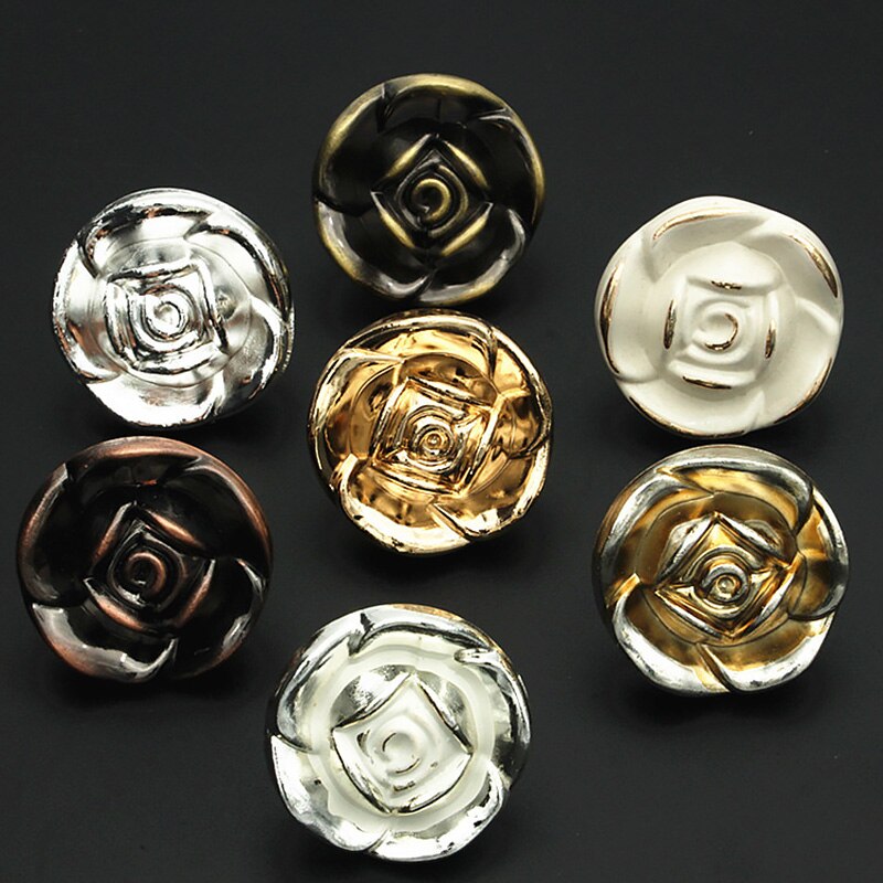 Vintage Roses Flower Shape Alloy Cabinets Knobs & Knobs Furniture Handles Door Knob Cabinet Drawer Pull Handle for Home Hardware