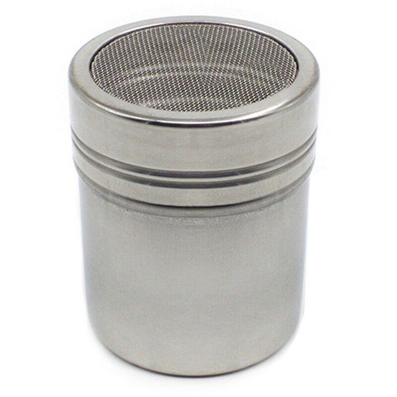 1PC Stainless Steel Coffee Shaker with Lid Filter Chocolate Sugar Cocoa Flour Sugar Cinnamon Sifter Sieve Kitchen Tools Gadget: 8x6.5cm