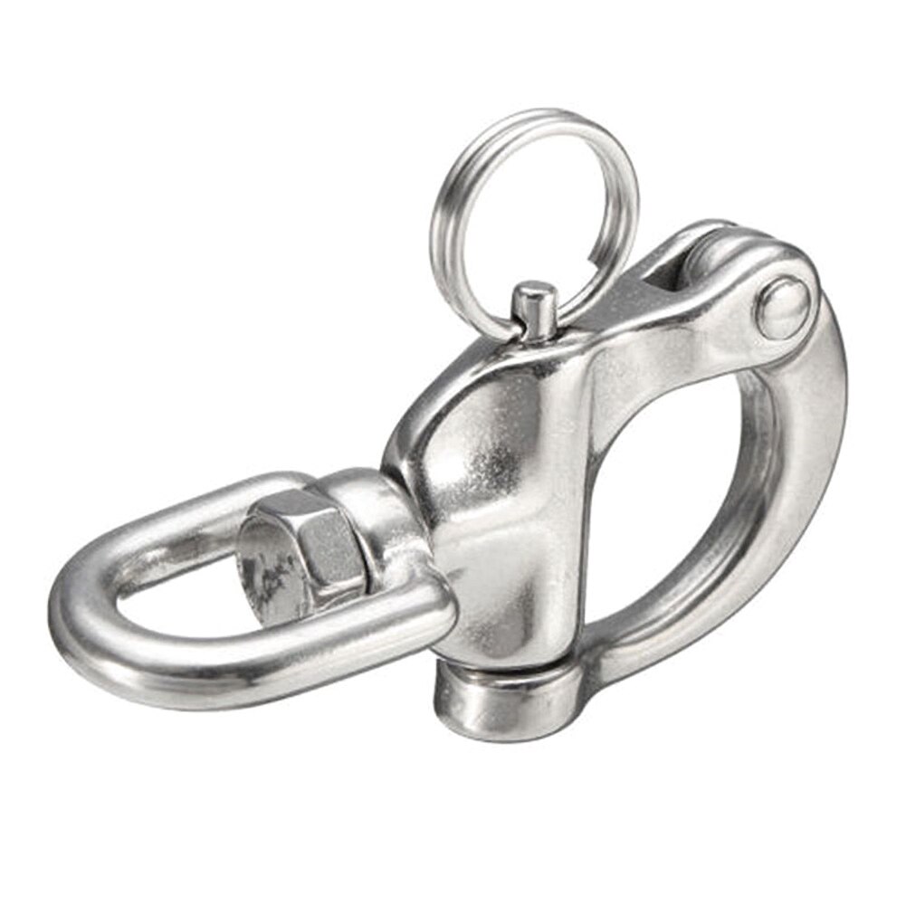 Primavera hebilla giratoria con Snap grillete pánico corchete de la horquilla de acero inoxidable 316 abierta llavero de coche barco Marina Accesorios