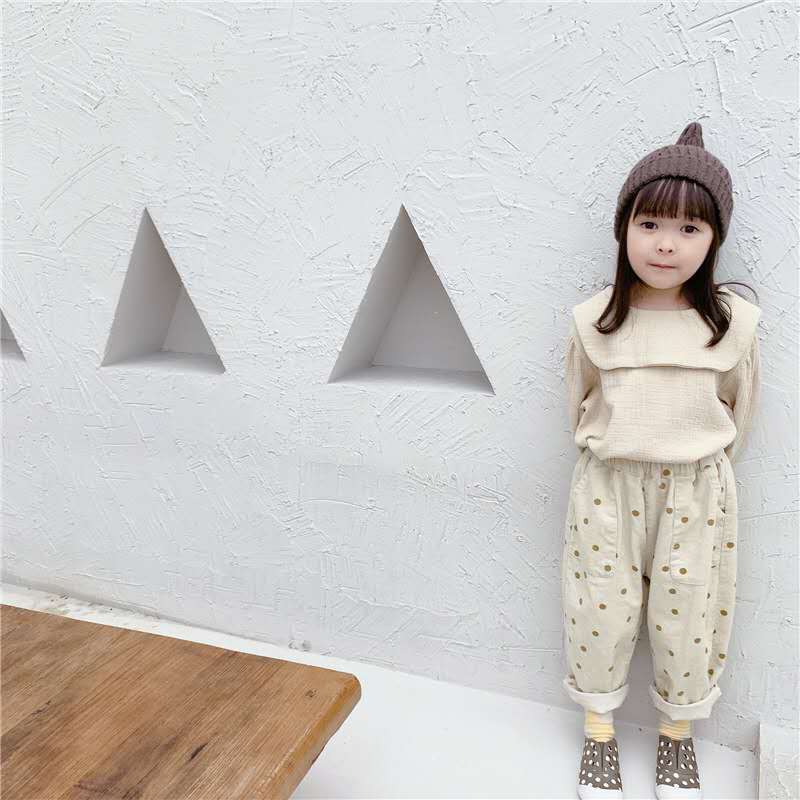 autumn children's clothing girls Korean version of the large lapel shirt autumn shirt