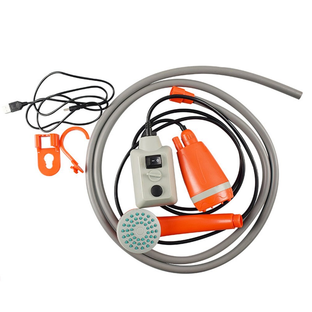 1 set Outdoor car shower Rain shower Car Motorcycle Car Washer Portable Outdoor Handheld Camping Shower: Ivory Gold