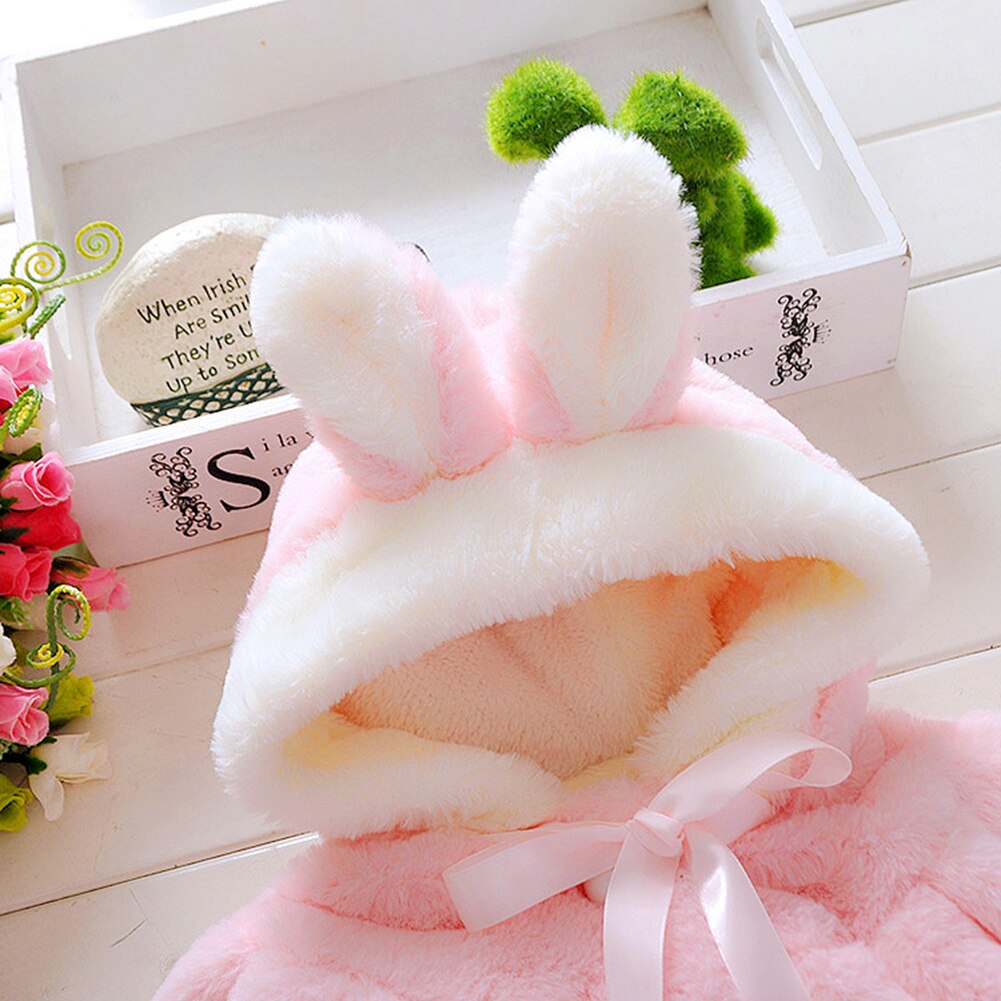 Girls Clothes Baby Infant Girls Fur Winter Warm Coat Cloak Jacket Thick Warm Clothes Baby Cute Hooded Long Sleeve Coats Jacket