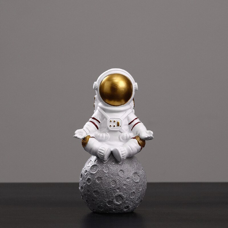 Astronaut Beeldje Voor Huisinrichting Kantoor Accessoires Ornamenten Voor Slaapkamer Woonkamer Decoratie Reson Standbeeld Art Sculptuur