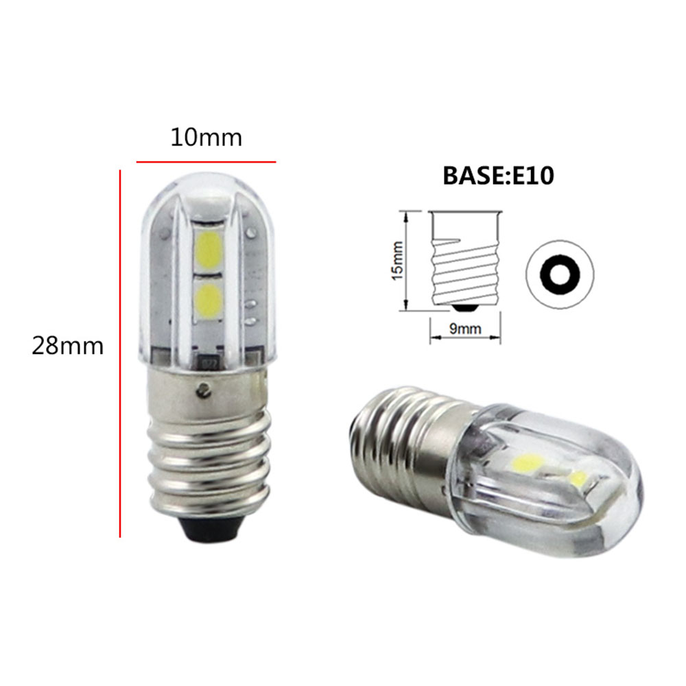 10 Uds E10 bombilla Led Ba9s 6V T4w 1w luz indicadora 6,3 V 12V 24V 48V 60V 120V 220V 2835 4SMD