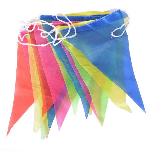 2 stk . (4m/ stk.) farverig bunting fest hænge flag trekanter snor flag advarsel banner bryllupsdag dimission: Default Title