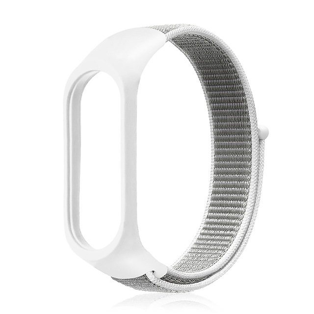 Correa de nailon para Xiaomi Mi band 5, repuesto de pulsera transpirable Xiomi Mi5 NFC, correa para Xiaomi Mi band 5: White