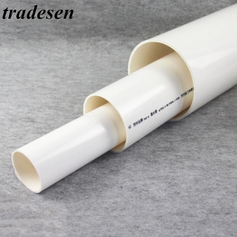 2pcs 50cm O.D 50~200mm White PVC Drainage Pipe Water Supply Pipe Irrigation Fish Tank PVC Pipe Aquarium Drainpipe Water Tube