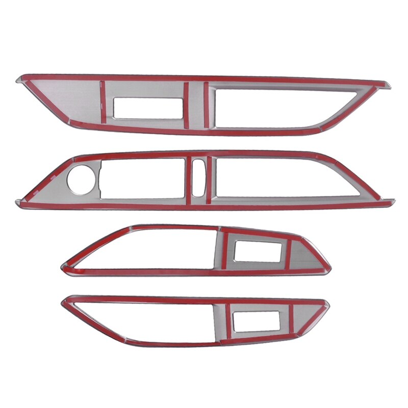 4Pcs Car Window Lift Switch Control Panel Frame Cover Trim Bezel Fit for Peugeot 3008 GT 5008 GT