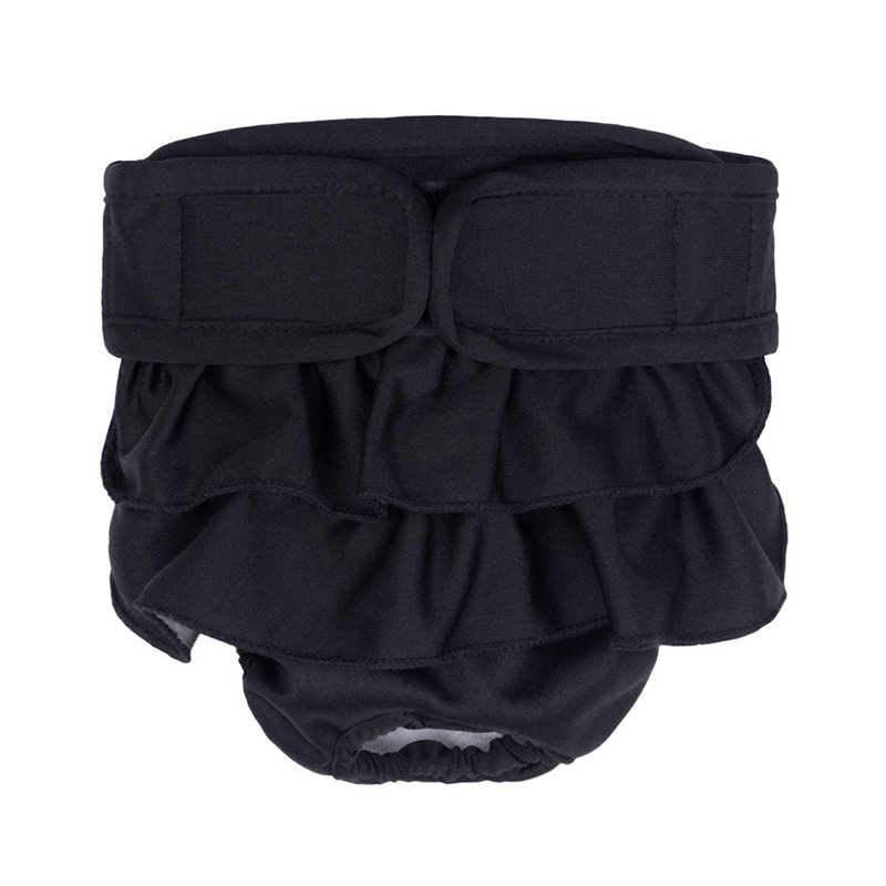 Reusable Female Pet Physiological Pants Washable Big Dog Sanitary Panties Diapers for Medium Large Dogs mascotas Supplies: L / black