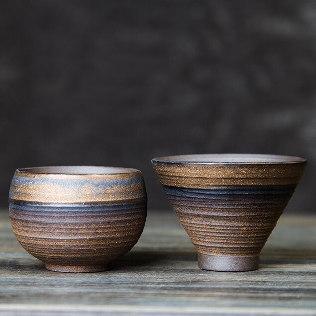 Handmade Stoneware Tea Cup Retro Ceramic Tea Cup Japanese Tea Cup Kung Fu Tea Set Personal Single Cup