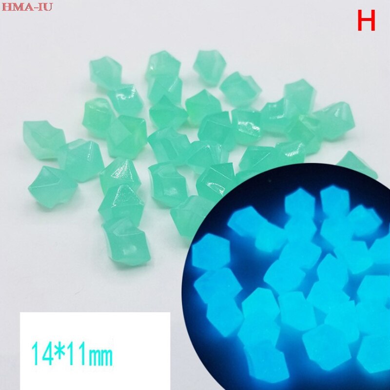 300Pcs Garden Decoration Luminous Pebbles Stones Fish Tank Pebble Aquarium Rocks: Green