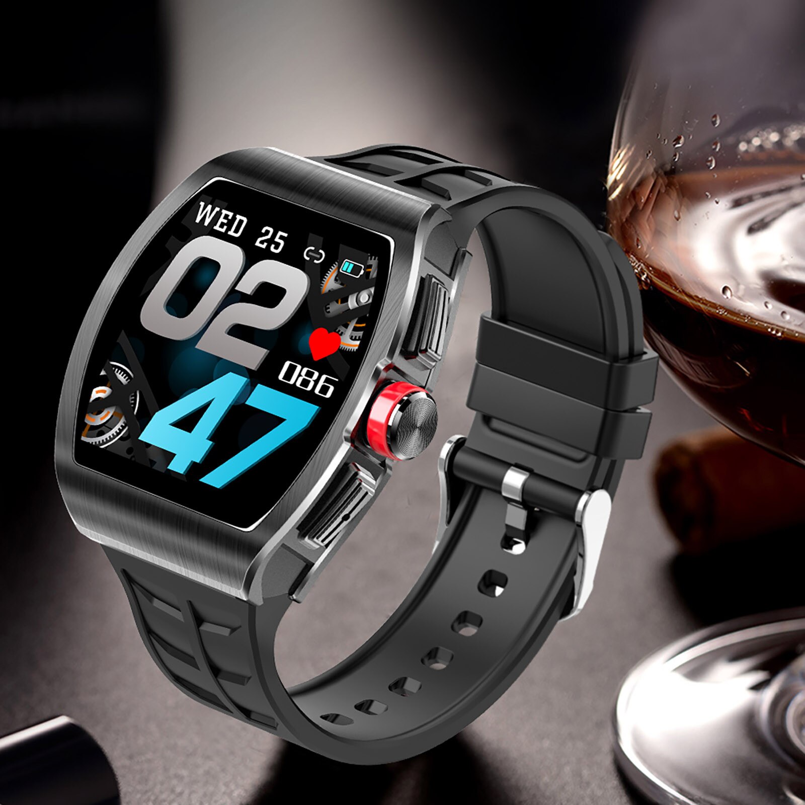 TK18 Siliconen Band Bluetooth Smart Horloge Polsbandje 1.4 Inch Fitness Horloge Hartslag Relojes Inteligentes Smart Horloges