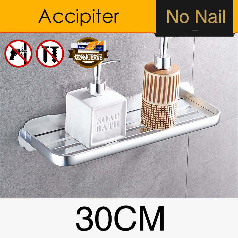 Aluminum Bathroom Shelf Bathroom Shelves Wall Mount Bathroom Shelf Bathroom Kitchen Storage Rack Easy to Install: BS-015S30-1
