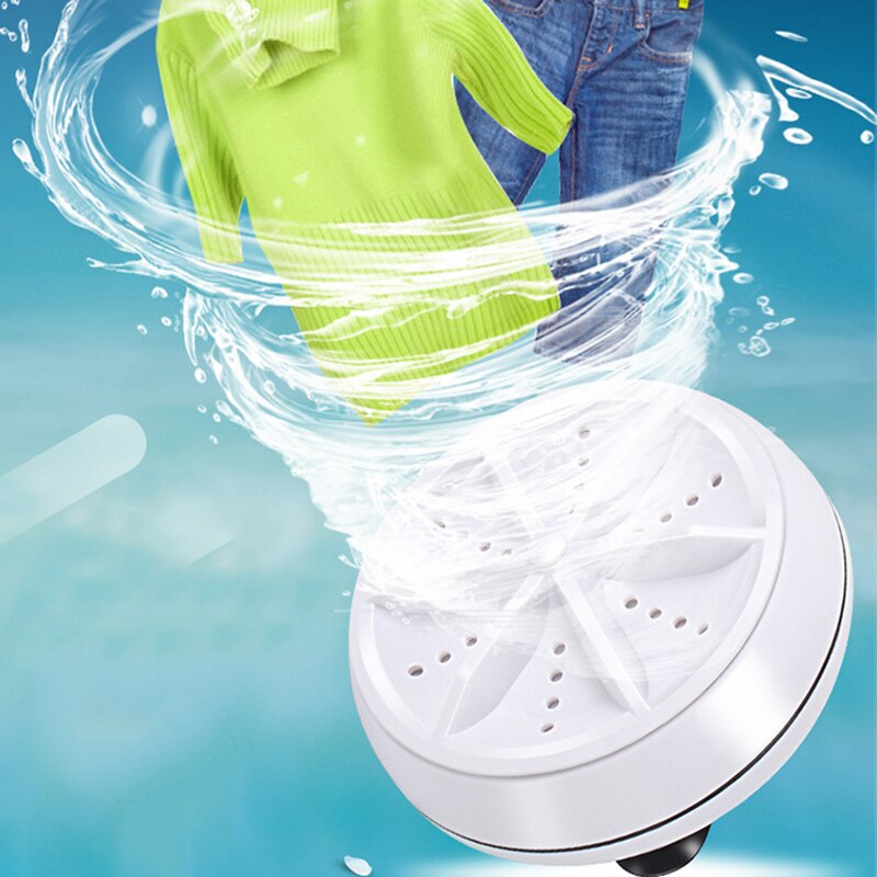 Machine à laver à ultrasons multifonctionnelle, ronde de 9cm, Mini outil de nettoyage Portable pour voyage et utilisation en extérieur F2