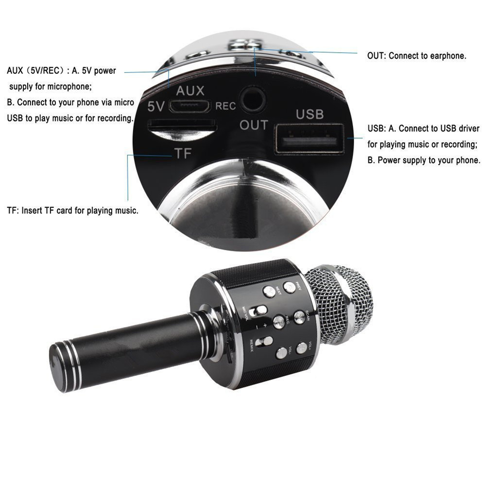 wireless microphone WS858 condenser karaoke mic bluetooth stand radio mikrofon studio recording studio WS 858