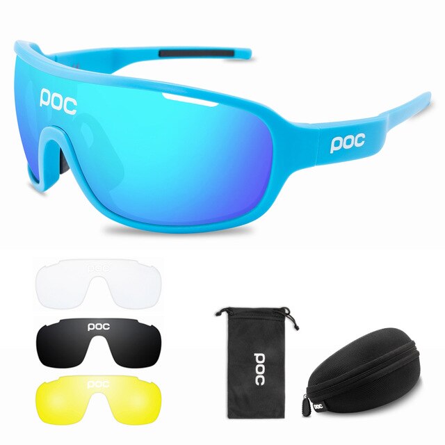 4 Set di lenti POC occhiali da ciclismo sport all'aria aperta occhiali uomo donna occhiali da bicicletta polarizzati MTB Road Bike occhiali da moto: P5-1