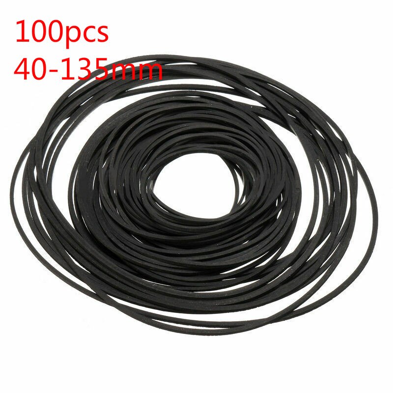 100pcs Universal Mix Cassette Tape Belt Generic Tape Drives Machine Belt 40-135mm
