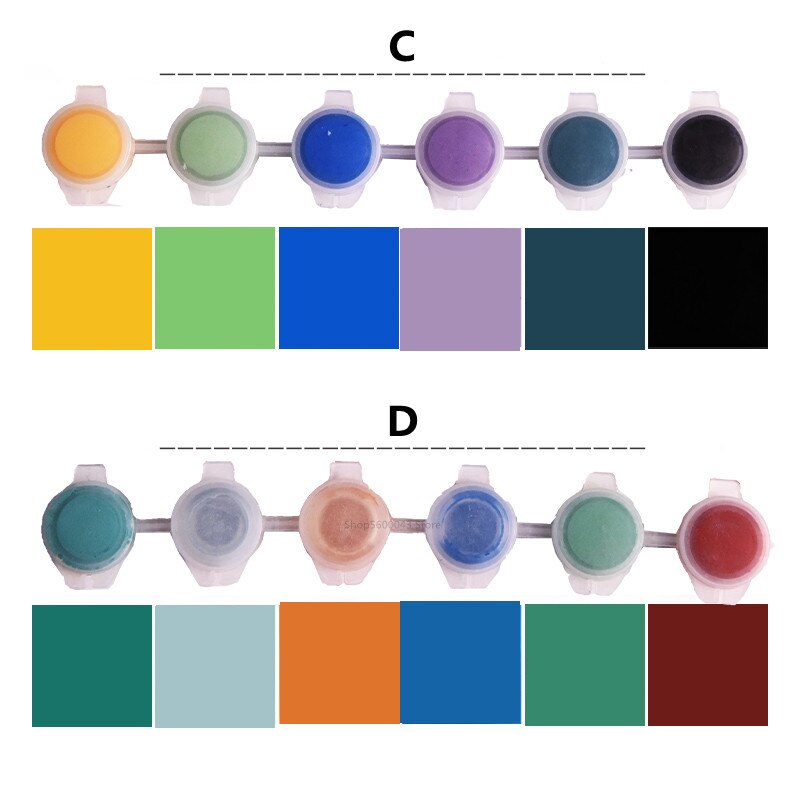 6-color Set Pottery Art on-glaze Color Pigment Jingdezhen Ceramic Painted Pigment Low Temperature Firing 750~850 Degrees