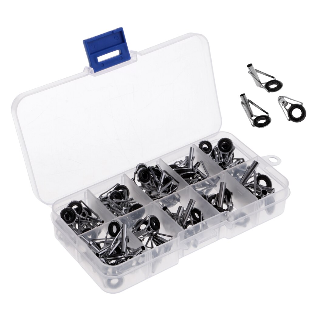 Kit de réparation de canne à pêche, 80 pièces, œillets en céramique lisse, pièces de rechange, accessoires de ligne