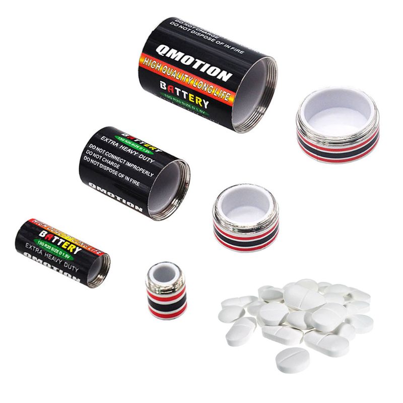 Battery Secret Stash Diversion Safe / Pill Case Hidden Compartment Pill Box Diversion Safe Storage Case