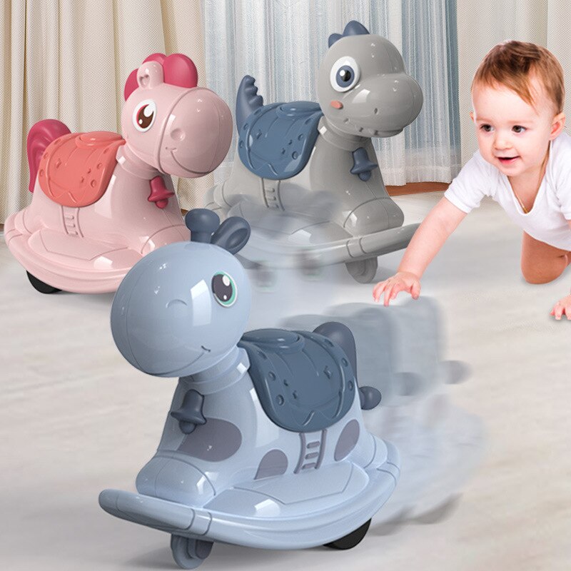 Children&#39;s Toy Car 2-in-1 Push-slide Small Horse Kindergarten Rocking Horse Inertial Pull Back Car Toys Baby Christmas