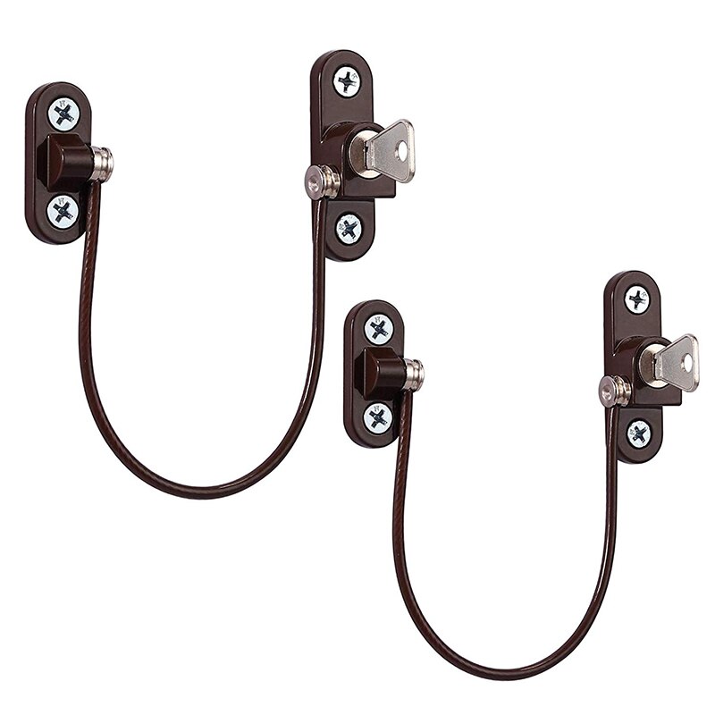 Window Safety Locks Lockable Cable Restrictor For Window Sliding Door Restrictor Child Security Guard With Key