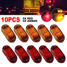 10Pcs 12V Led Zijmarkeringslichten Waarschuwing Achterlicht Auto Auto Externe Lichten Vrachtwagen Vrachtwagen Lampen Rood amber