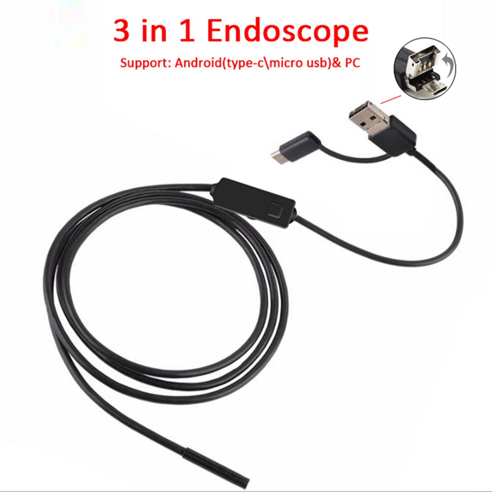 Wifi Endoscoop Camera Hd 1200P 1-10M Mini Waterdichte Harde Draad Draadloze 8 Mm 6 Led Borescope camera Voor Android Pc Ios Endoscoop