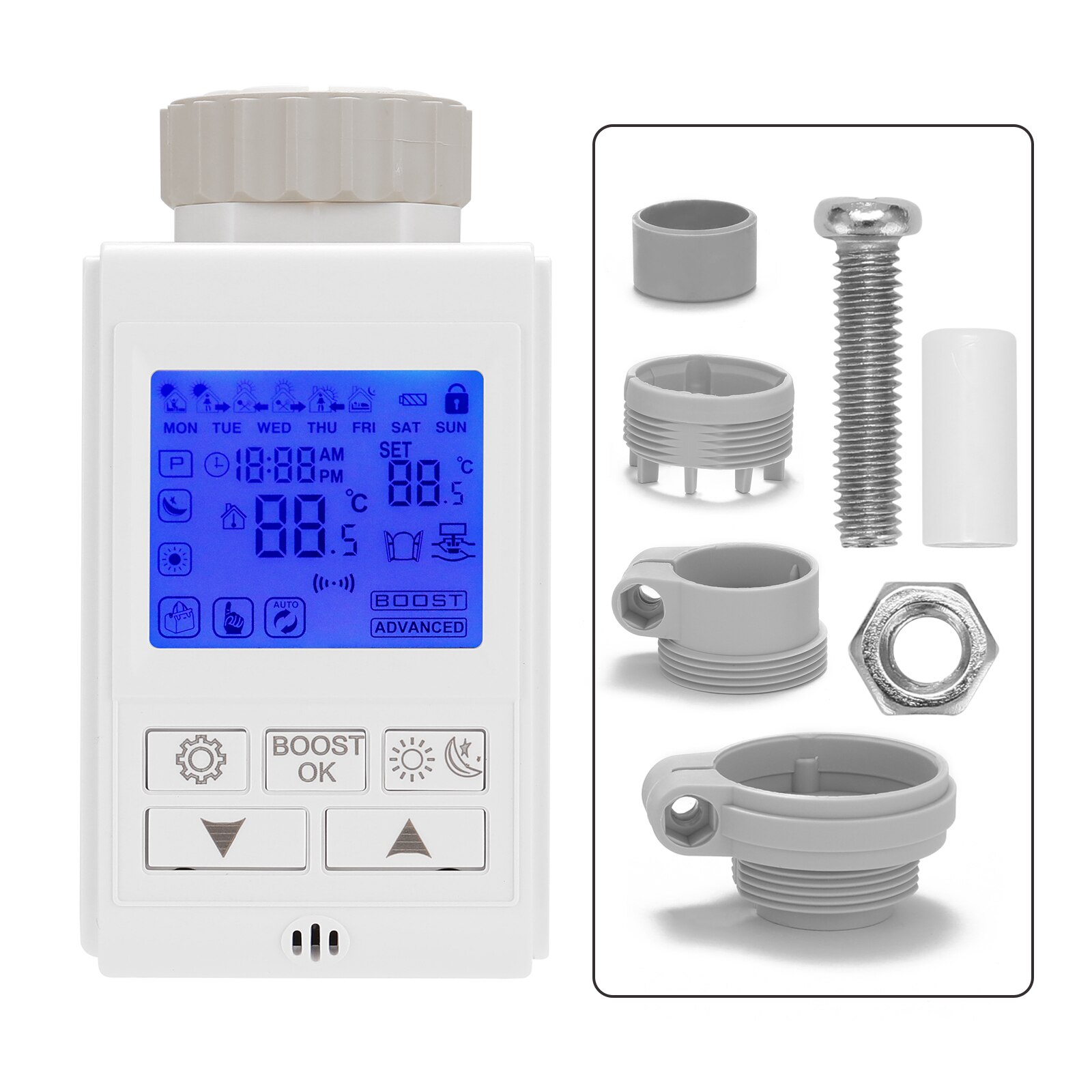 Digital Thermostatic Radiator Valve Temperature Control Heating Valve Thermostatics Radiator Programmable Compatible with Alexa