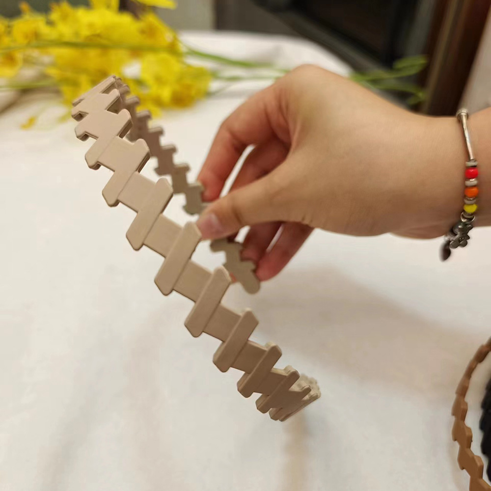 Nouvelle peinture en caoutchouc trou rond en plastique cheveux accessoires visage lavage fille dames Simple givré bandeau: Cyan