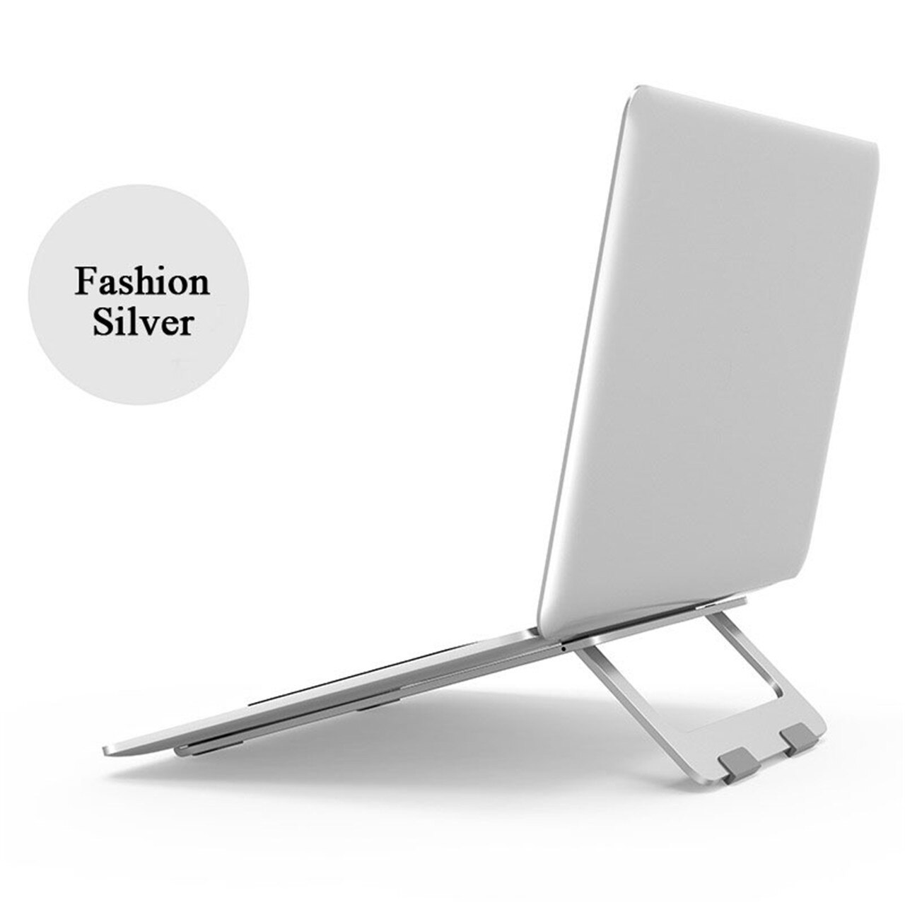 Adjustable Aluminum Foldable Laptop Stand Desktop Notebook Holder Desk Laptop Stand For 7-15 inch Macbook Pro Air: Silver