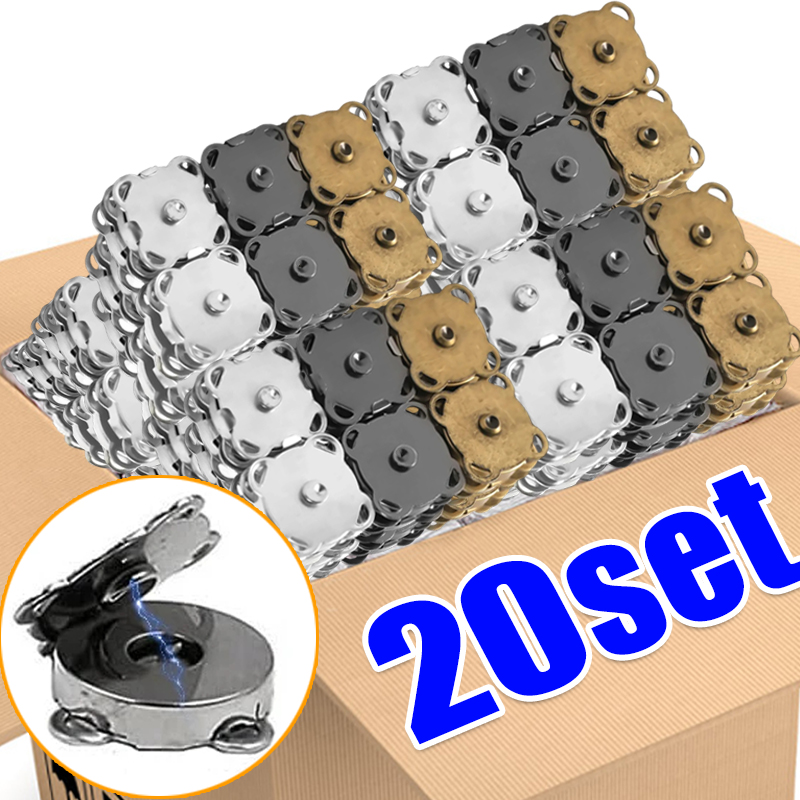 1-20 set magnetiska tryckknappar spännen knappar handväska väska plånbok pyssel väskdelar mini adsorptionsspänne gör-det-själv-pyssel