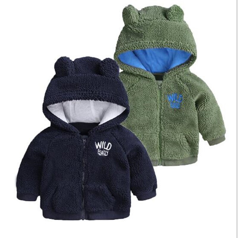 Vinter baby pojkar jacka nyfödd spädbarn baby flicka varm huva kappa för pojke barn barn fleece ytterkläder kofta