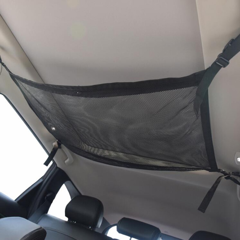 Car Ceiling Storage Net Pocket - Universal Car Roof Interior Luggage Net Bag With Zipper, Trunk Storage Interior Accessories