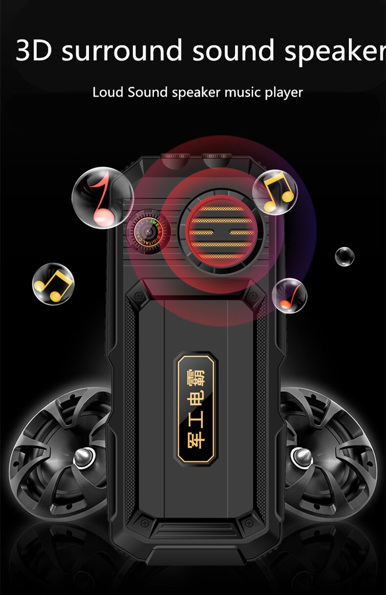 Outdoor schokbestendig Stofdicht Mobiele Telefoon TKEXUN Q8A Power Bank Celulares 3.0 Inch zaklamp Wifi Fast Dial 3G Mobiel