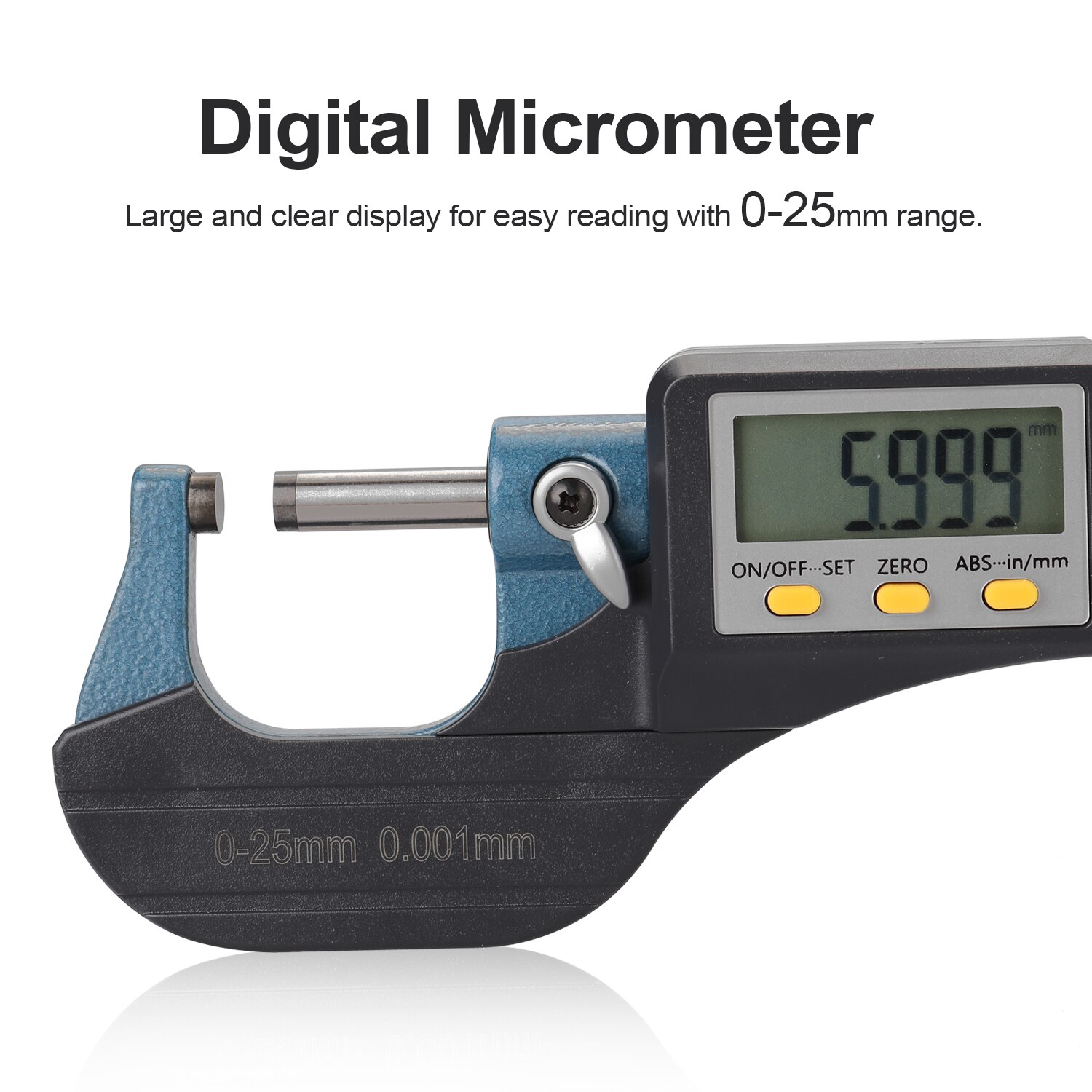 0-25 mm 0.001mm elektronisk udvendigt mikrometer m... – Grandado