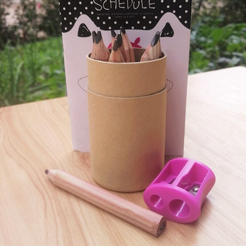 Short Triangular Pencils Mini Wood Triangular Pencils Beginner Grip Writing Pencil for Kindergarten, 3.5 Inch, 8 Pcs