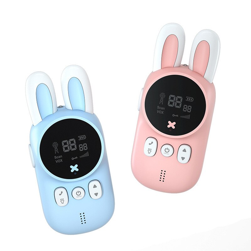 1impostato 2pz mini Bambini Walkie talkie Radio Portatile A dovuto gareggiare 1-3Km di Stile Sveglio Del Coniglio Comunicador per il Campeggio/Famiglia/Bambini