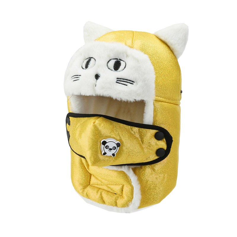 Earflap Pilot Hats and Goggles Trapper Bomber Hat Facemask Cap Bomber Hat with Full Face Ear Flap Children: C09