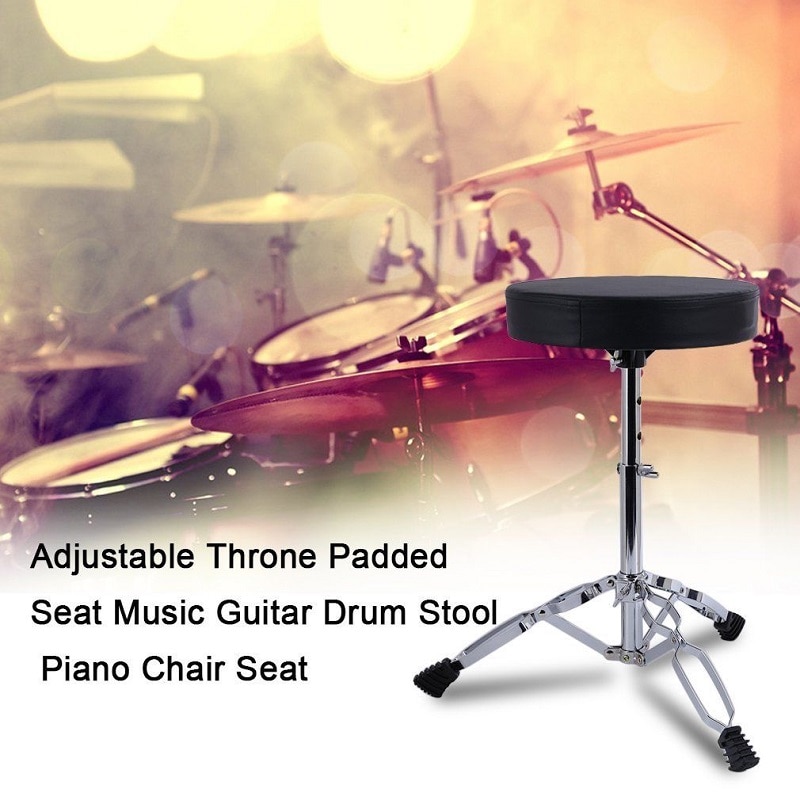 Taburete acolchado de Metal ajustable, silla con pie para tocar guitarra, Piano, tambor