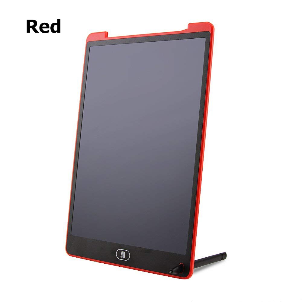 12 inch Portable Smart LCD Writing Tablet Electronic Notepad Drawing Graphics Tablet Board with Stylus Pen with Button Batter: Red
