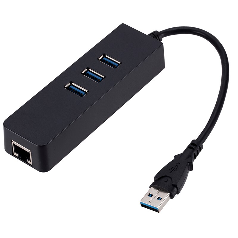 3 Ports USB 3.0 Gigabit Ethernet Lan RJ45 Network Adapter Hub To 1000Mbps