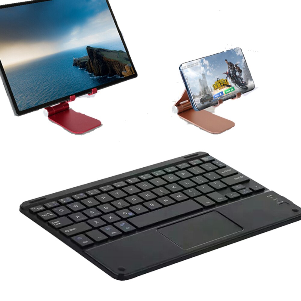 Teclado inalámbrico Bluetooth de 59 teclas para teléfono móvil, para iPhone, iPad, tableta Android, PC, Mini teclado portátil Universal con panel táctil