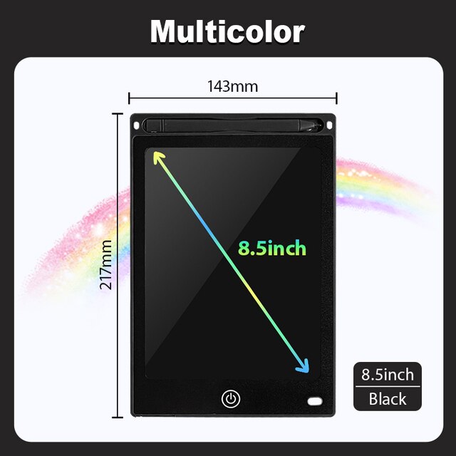 Planche à dessin électronique, écran LCD de 8.5 pouces, tablette graphique numérique pour dessin, bloc d&#39;écriture électronique, jouets pour enfants: black 8.5inch color
