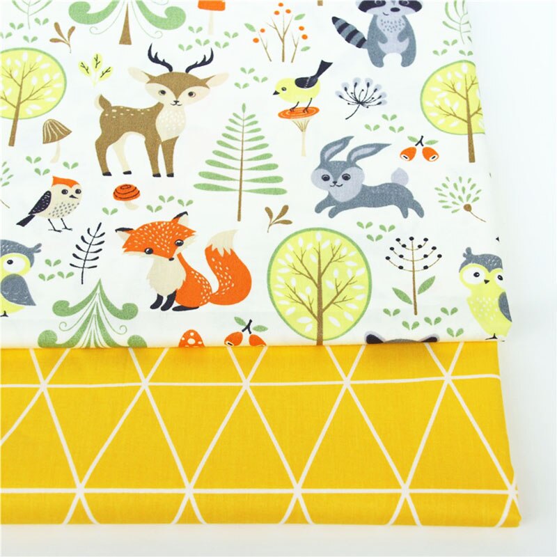 Vos hert bedrukt 100%  katoenen stof voor het maken van jurken kussens deken naaien baby kinderbedlaken textiel