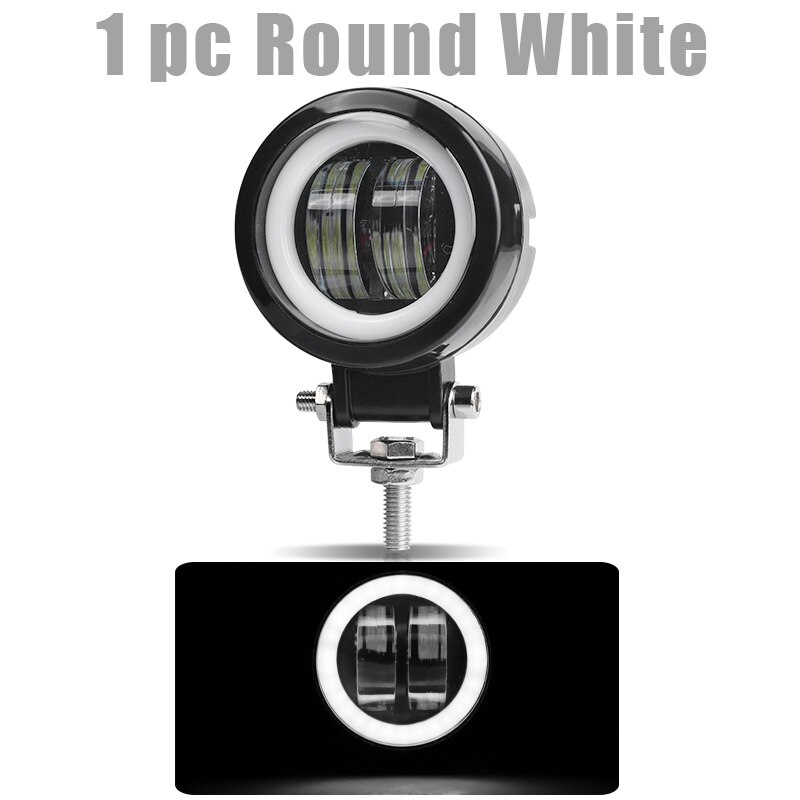 3 &quot; 7d led arbejdslys 20w kørelygter tågelygte kørelys hvid 6000k til biler motorcykel atv suv 12v 24v: 1 stk rund hvid