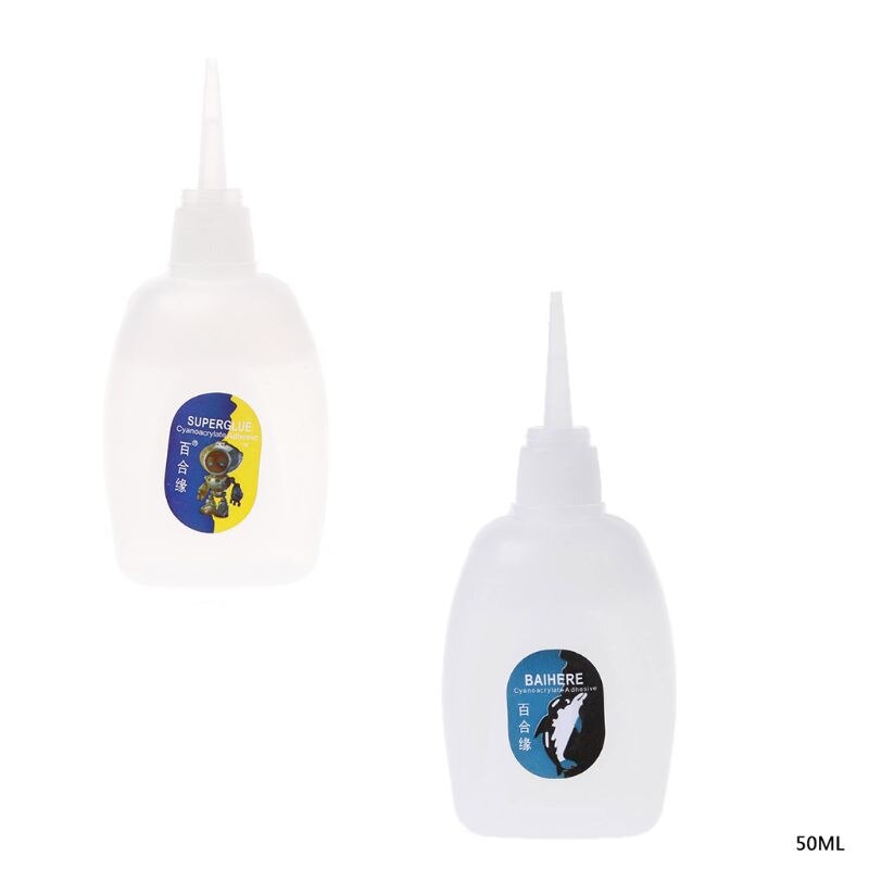 50ml pikavahvaa superliimaa 502 syanoakrylaattiliimaa puukumia, nahkaa 1 pc